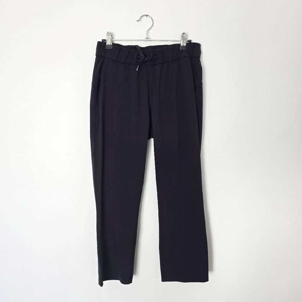 Lululemon On The Fly 7/8 Crop Ankle Pants Women's‎ 4 Black Drawstring Stretch